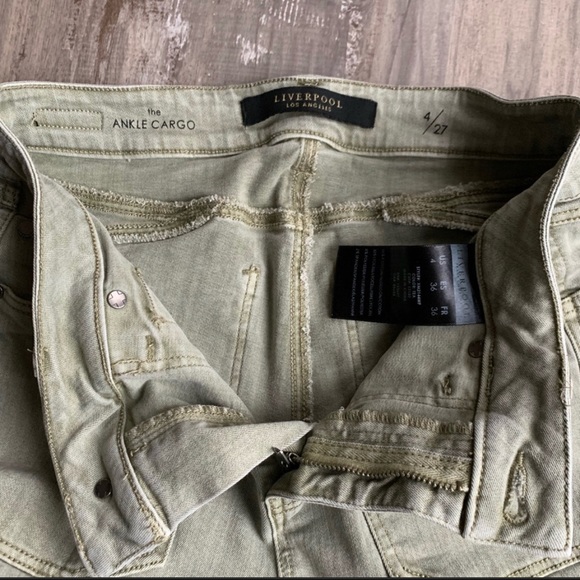 Liverpool green ankle cargo pants - Picture 5 of 5